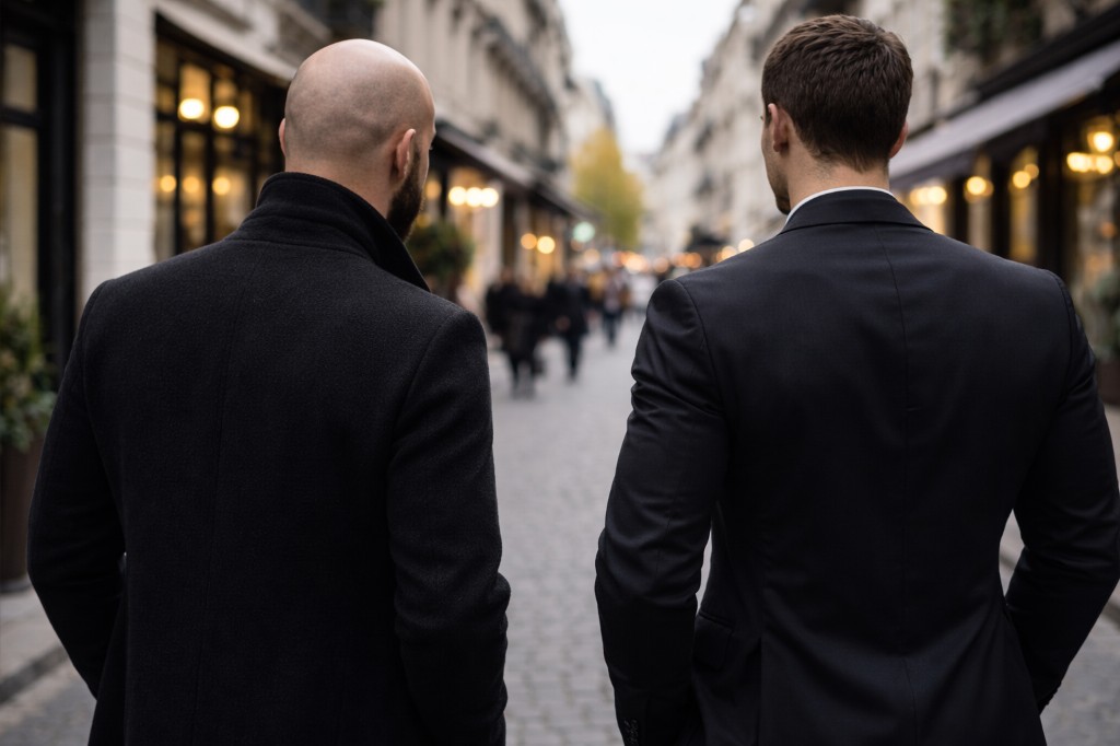 Promenade élégante en ville européenne